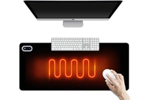 RNPKZ Heated Mouse Pad, 80x33 CM Heated Desk Mat with Digital Display and 5 Levels Heating & 4 Hours Automatic Shut-Off, Waterproof Electric Warm Desk Pad for PC Keyboard Laptop Office Home (Black)