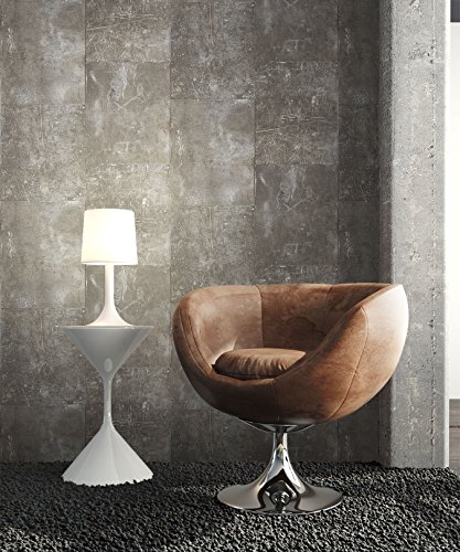 Tapete Metalloptik in Grau , schöne moderne Tapete für Ihr Wohnzimmer , inklusive der Newroom Tapezier Profibroschüre mit Tipps für perfekte Wände - 2