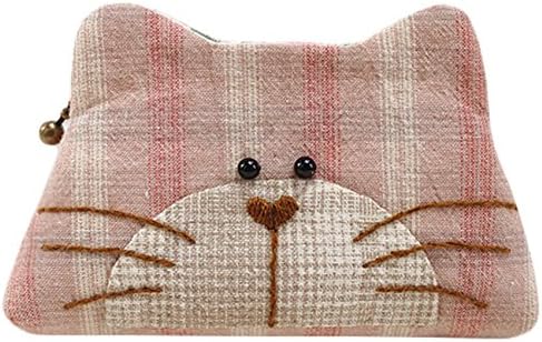 Kitty Purse Easy Sewing Project First Sewing Kit Complete Kit with Pattern and Fabric (Pink)