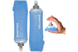 SWIFTER 2x Soft Flask 500ml | Collapsible Running Water Bottle | Handheld or in Vest | Leakproof | Trail Hydration Flask | Soft Water Bottle for Marathon, Hiking