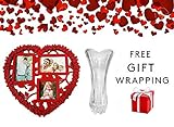 Majik Diwali Gift for Staff Member, Diwali Gifting in Bulk, Diwali Gift for Family and Friends Transparent Crystal Glass Vase and Heart Shape Photo Frame for Home Décor Item, 55 Gram, Pack of 1