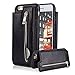 Price comparison product image For iPhone 6 Plus/6S Plus Pocket Case, Aearl TPU Bumper Shell Back Magnetic Button Closure Vintage PU Leather Cover Zipper Wallet Purse Card Holder Photo Frame Slot Kickstand Case for iPhone 6S Plus/6 Plus - Black