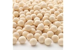 DAHI 300pz Palline di Legno 12 mm, Sfere di Legno, senza Foro, Perline Rotonde, per Lavoretti, Decorazioni Fai da Te (12 mm)