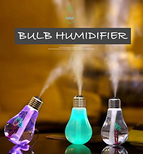 [Life & Living] Aromatherapy Ultrasonic Cool Mist Humidifier Essential Oil Diffuser great for in house in door spas gyms yoga studios dry environment heavy winters (Bulb (Silver)) - 2