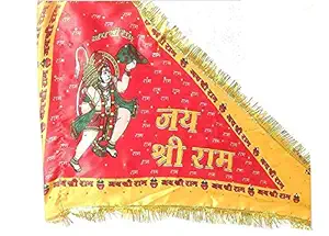 Yashvin Hanuman Ji Flag Big Size for Home Temple | Bajrangbali Flag Big Size Home Temple Flag | Quality for Temple/Home | Satin Cloth | Red Hanuman Ji Jhanda