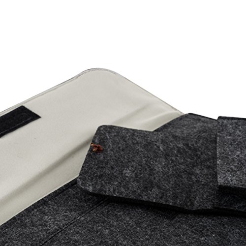 kwmobile Laptoptasche Filz Sleeve für 11″ 11,6″ Laptop Notebook – Notebook Tasche Schutzhülle Laptop Case Hülle in Dunkelgrau mit Innentaschen Innenmaße: ca. 33,4 x 24,0 cm - 8