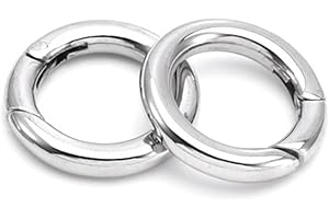 Michear S925 Sterling Silver Spring O Ring Keychain Ring Round Snap Clasps Keyring Buckle Jump Rings 10mm12mm 14mm 16mm for Bag Jewelry Making Handbag Decorations 2PCS (10mm)