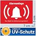 Produktbild 5 Stück, Alarm Aufkleber Sticker außen, Warnaufkleber Alarmanlage mit UV-Schutz, Aussenklebend, Objekt alarmgesichert, Hinweis Alarmanlage als Einbruchschutz für Fenster, Haus, Kellerfenster, KFZ um Einbrecher abzuschrecken, TOP Fensterfolie