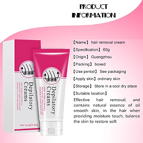 Haarentfernung Creme, LuckyFine Keine Stimulation Schnell und Einfach Haarentfernung, 1er Pack (1 x 60g) - 5