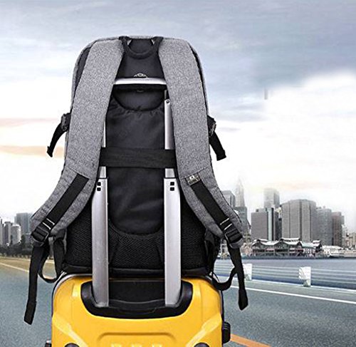 ShengTS 17 Zoll Notebooktasche Laptop Rucksack Beutel Schule Tasche Laptop-Tasche Rücksack Passend für bis zu 17-Zoll-Gaming Laptops für Dell, Asus, MSI (17 Zoll, Grau) - 5