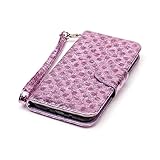 FESELE Glitzer Schutzhülle für [Samsung Galaxy J3 2015/2016] Schmetterling Brieftasche Hülle Leder Tasche Handyhülle und Magnetverschluss, Samsung Galaxy J3 2015/2016 Elegant Luxus Shiny Glanz Sparkle Glänzend Flip Wallet Case mit Standfunktion Kartenfach Ledertasche Leder-Mappen-Karten-Slot-Abdeckung für Samsung Galaxy J3 2015/2016 + Blau Eingabestift Stylus Touch Pen-Schmetterling,lila - 4