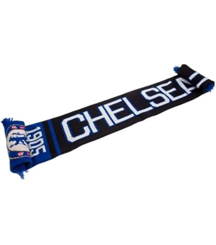 Écharpe Supporter Chelsea FC – Officielle – Blanc Et Bleu – Produit UK – N4607