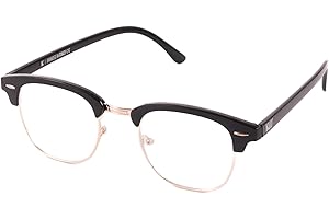 KISS DANDY Occhiali da Vista Uomo Donna – Look Vintage Accademico Urbano Ricercato – Montatura Policarbonato e Metallo con Ponte e Borchiette – Lenti Trasparenti Neutre con Protezione UV