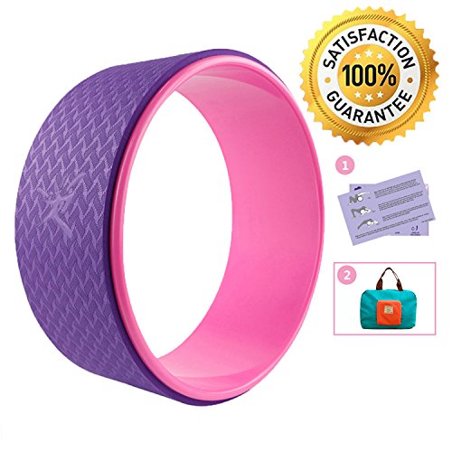 Yoga Wheel Yoga Rad mit Anleitung zur Verbesserung der Flexibilität bei Yogaübungen belastbar bis 474kg