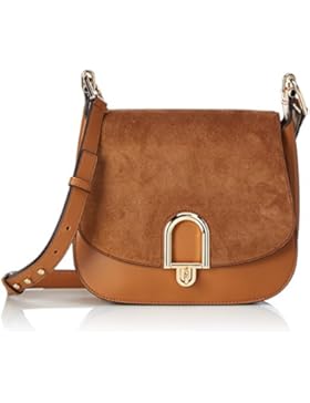 Michael Kors Damen Delfina Saddlebag Umhängetasche, 7.8x23x26 cm