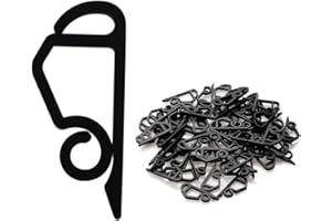 ANGIX 50 Gutter Hooks, Fascia Clips for Outdoor Lights, Durable Weatherproof Plastic Hangers, Reusable & Easy to Install - for Christmas, Icicle, Fairy & Garden Decorations on Gutters, Roofs & Eaves