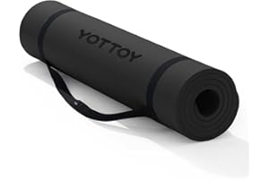 YOTTOY Yoga Mat，Extra Thick Yoga Mat (1/2inch),Professional TPE Exercise Mat,Non-Slip Workout Mat for Yoga, Pilates, Fitness, Barefoot Workouts, Home Gym Studio with Strap