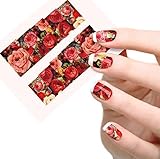 SENECIO(TM) Multicolor Rose Bunch Floral Full Wraps Nail Art Manicure Decals Water Transfer Stickers 1 Sheet RS.99 (77.00% Off) - Amazon