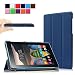 Produktbild Lenovo TAB3 7 Essential / Lenovo Tab3 A7-10 Hülle, Infiland Ultra Dünn und Leicht PU Leder Schutzhülle mit Standfunktion für Lenovo TAB3 7 Essential (Lenovo TB3-710F) 7,0 Zoll Tablet 2016 Release/Lenovo Tab3 A7-10 mit Standfunktion(Dunkleblau)