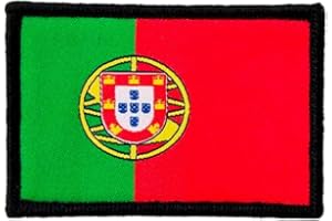 PANDIUI23 Patch ricamate Bandiera Portogallo con Colori Ufficiali - Scudo ricamato - Patch motociclistiche ricamate - Patch Militari, Patch Portogallo (Portogallo)