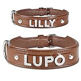 Leder Halsband Braun Bestückbar mit Buchstaben Myname-Serie...