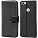 Produktbild Conie Schutzhülle kompatibel mit HTC Desire 12+, Schwarze PU Lederhülle Klapphülle Etui Tasche mit Kartenfächer