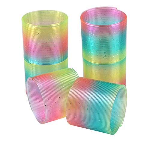 24 Regenbogenspirale als Geburtstag Mitgebsel | Regenbogen Spirale Spielzeug für Kinder Geschenke Giveaways | Magische Deko für Party Favors | Bunte Spiralen | Neon Farben Rainbow Spring Set - 4