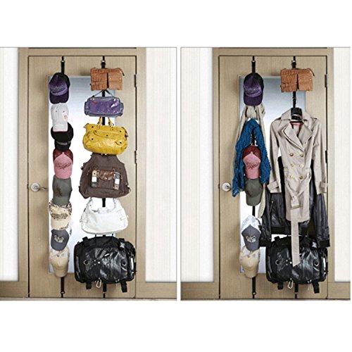 tinxi® Taschen Türgarderobe Kleiderablage Hänger Organizer Regal Cap Kleidung Haken - 7