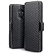 Price comparison product image TERRAPIN, Compatible with Samsung S9 Case, Slim Fit Leather Wallet Flip Cover with Stand - Black Carbon Fibre Texture