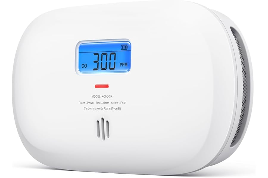 X-Sense Carbon Monoxide Detector, Replaceable Battery Powered CO Alarm with Digital Display, Portable Carbon Monoxide Alarm for Home with CO Peak Value Memory, XC0C-SR, 1-Pack