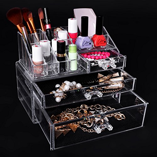 Songmics Acryl Kosmetik aufbewahrung Organizer 2 Schubladen JKA004 - 8