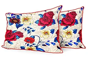 DreamVio Jute Fabric Printed Decorative Pillow/Throw/Cushion Covers for Living Room, Bed Room, Sofa,Chairs,Pillow Cases, Pillow Covers Set of 2, Size 12x18 Inches Style36