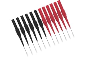 VAYFONI 10PCS Back Probe Pins - Multimeter Test Leads - 0.7mm Wire Piercing Needle - Non-Destructive Copper Probe for Banana Plug Automotive Tester (Red+Black)