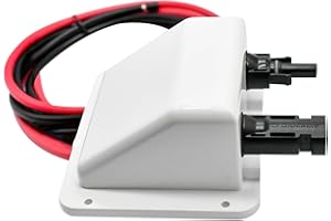 Solar Doppel Kabeldurchführung mit 6mm² 1m kabel, Dachdurchführung Solar Wasserdicht mit Solarpanel Steckver, Solar Kabeldurchführung für Wohnmobil, Boote, PV-anlage und Camper(Weiß)