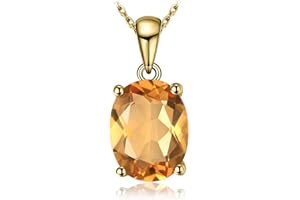 JewelryPalace Owalny Prawdziwy kamień szlachetny Ametyst Cytryn Granat Perydot Topaz Wisiorek 45CM, Naszyjnik damski Srebro 925, Biżuteria dla dziewczynek Różowe złoto Złoto