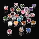 Glitter Eyeshadow LuckyFine 30 Farben Mix Glitter Puder Lidschatten Eyeshadow Kosmetik Schminke Makeup Set - 