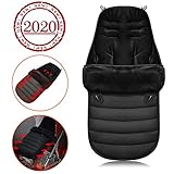 Chanceliere universelle pour poussette, Sac de couchage bébé, universel 3 en 1 Coupe-vent Garder au Chaud Couverture de piedy, Couverture Anti-vent Etanche Confortable (Noir)