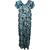 Indiatrendzs Women Satin Nightwear Floral Printed Frill Summer Nighty (Bust 42)