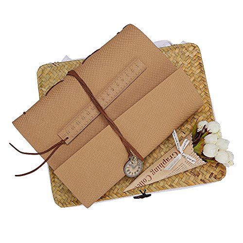 Fotoalbum mit 100 % handgefertigt Rattan Fotobuch Aufbewahrungsbox, DIY Jubiläum Hochzeit Fotoalbum mit DIY Zubehör-Kit - 3