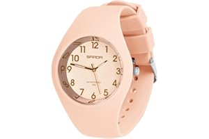 AOOSU Women's Wrist Watch, Ladies Watches with Big Face, Soft Silicone Strap Quartz Watch, Waterproof Sport Ladies Wrist Watches Premium Fashion for Women Daily & Outdoor Wear