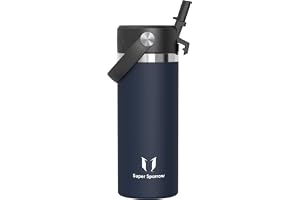 Sparrow Kids Water Bottle - 500ml Sports Bottle - Drinking Bottles with Straw | Stainless Steel Flask, Leak-proof Insulated Water Bottle, BPA Free, Machine Washable, SwivelSip, Schools, Sports and Camping