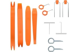 DOKEI 12 Piezas Herramientas de Desmontaje Coche Interior Herramienta de Extracción de Radio de Coche Kit para Desmontar Panel de Puerta