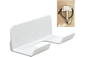 FODLON Soporte para secador de pelo sin perforaciones, Soporte de pared práctico para secador de pelo, Soporte para secador de pelo para baño - Soporte universal para la mayoría de los secadores de pelo