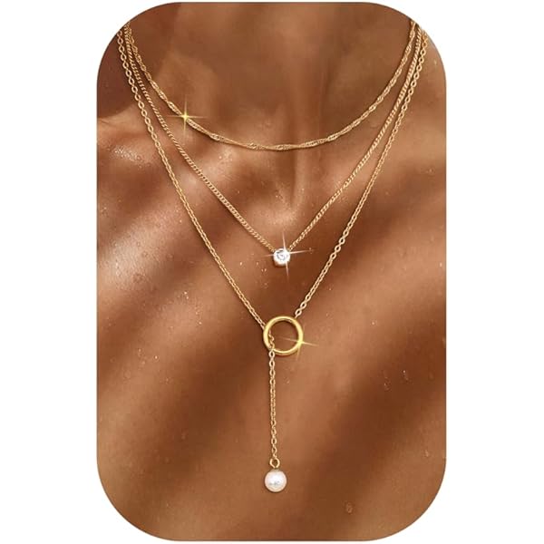 Goud vergulde lange ketting gezet met blauw Chalcedoon | Sieraden met