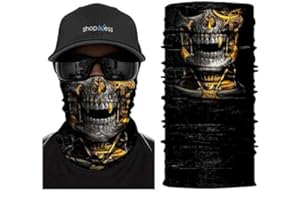 ShopINess Scaldacollo Multifunzionale Bandana Tubolare Teschio Unisex per Moto, Sport Outdoor, Carnevale e Halloween – Collezione Stampe Realistiche