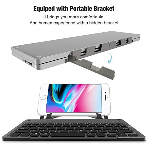 Faltbare Bluetooth Tastaturâ€‚,ICOUVA Faltbare Tastatur UltradÃ¼nne Wireless Keyboard Universelle fÃ¼r iPhone iPad iOS, Windows und Tablets Android Smartphone,Mit wiederaufladbarer Batterie(Schwarz)