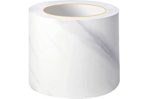 YOOTIKO Self Adhesive Wallpaper Border Marble Pattern Border Stickers Decorative Ceiling Border for Bedroom Bathroom Kitchen Wall Decoration White