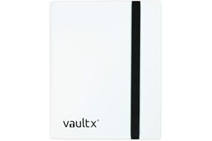 Vault X Classeur à Cartes de Collection 4 Poches avec Sangle, 160 Cartes, Format Standard, 20 Pages à Chargement Latéral, Classeur pour Jeux de Cartes à Collectionner, Sports, TCG (Blanc)