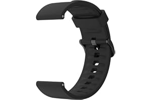 Yisica 22mm Bracelet de Montre en Silicone, Souple Bracelet de Replacement en Dégagement Rapide pour Homme Femme 22mm (Noir)