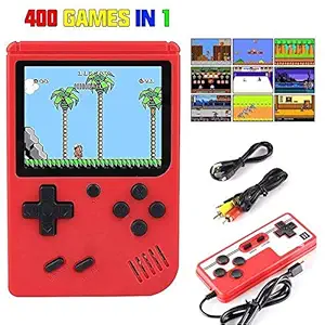 Fusine 400 in 1 Classical Handheld SUP Video Game Console for Kids - Two Players - 2.8 inch LCD Colour Screen - TV Compatible - 8 bit Classic - Colour As Per Stock